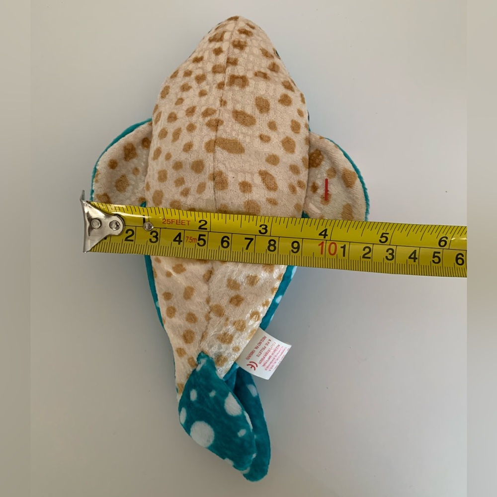NWT Beanie Baby Ty Poseidon Whale 2000 Retired Vintage Ocean Blue Tan Polka Dots - Picture 13 of 15